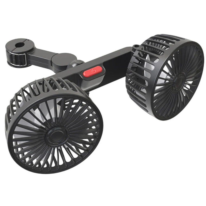 Lisslune | Dual Head USB Car Fan with 360° Rotation for 12V/24V Vehicles