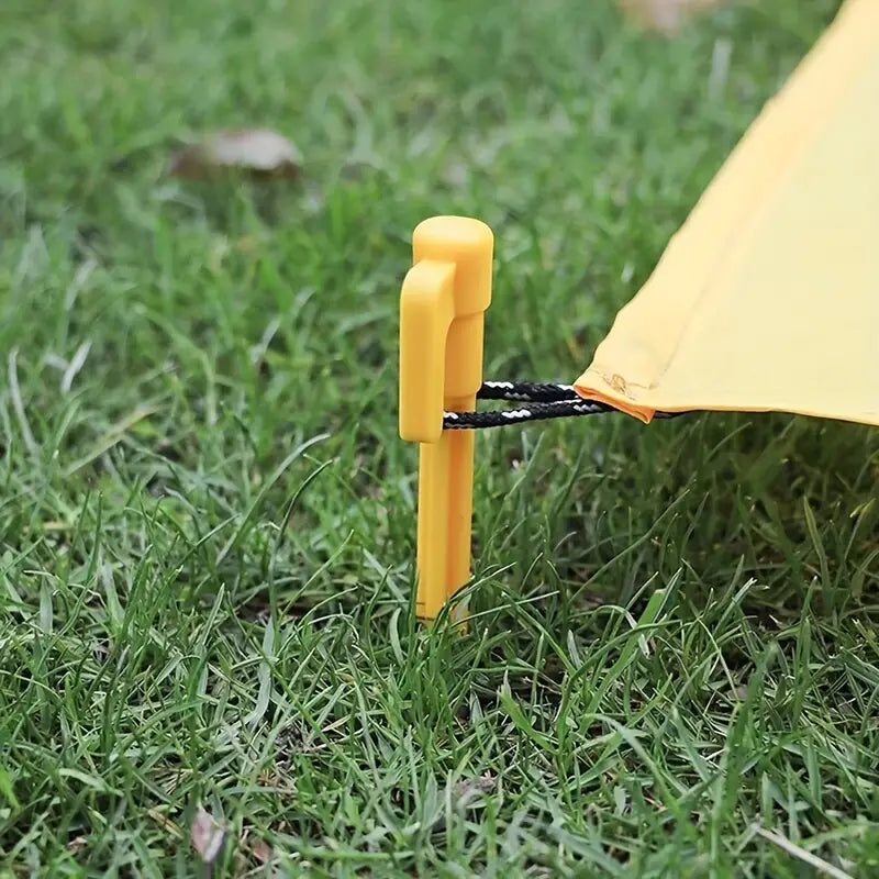 Lisslune | Plastic Tent Stakes with Hooks – Camping Tent Pegs for Tarps and Canopies