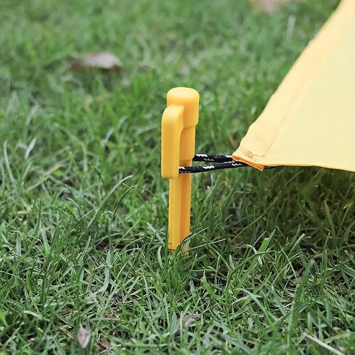Lisslune | Plastic Tent Stakes with Hooks – Camping Tent Pegs for Tarps and Canopies