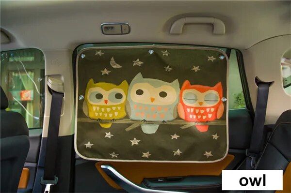 Lisslune | Cute cartoon linen car sunshade curtain for windshield and side windows - 70cm x 50cm