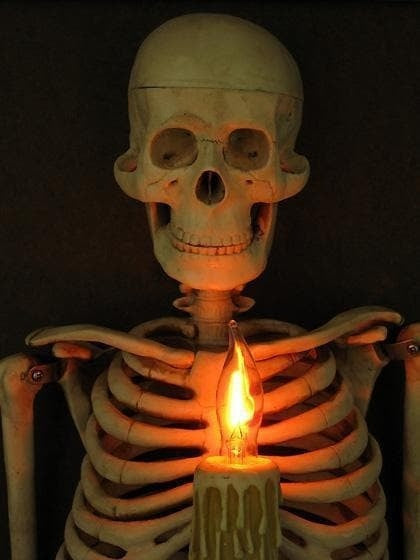 Lisslune | Haunted house skull halloween decoration
