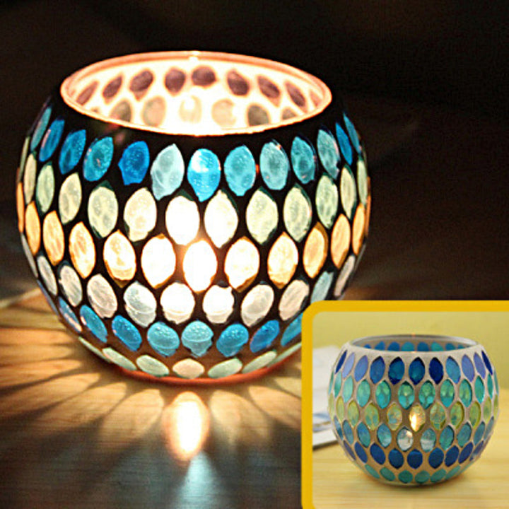 Lisslune | European Retro Glass Mosaic Tealight Holder
