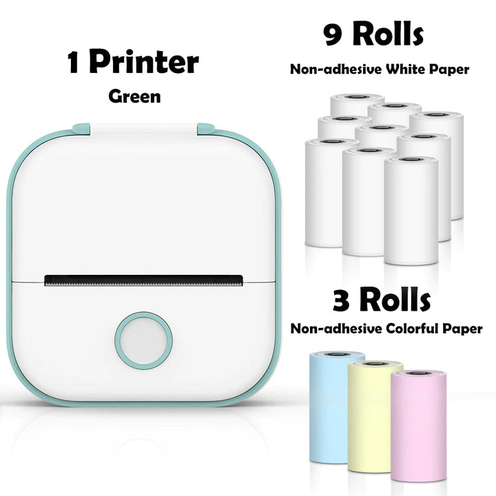 Lisslune | T02 Portable Mini Wireless Thermal Pocket Printer Self-Adhesive Stickers Used for DIY, Journal Stickers Portable Printer