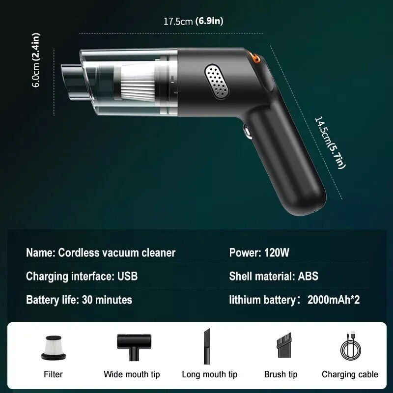 Lisslune | 15000Pa Handheld Wireless Vacuum Cleaner for Home