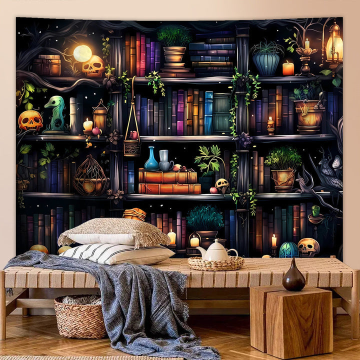 Lisslune | Skeleton Horror Halloween Tapestry
