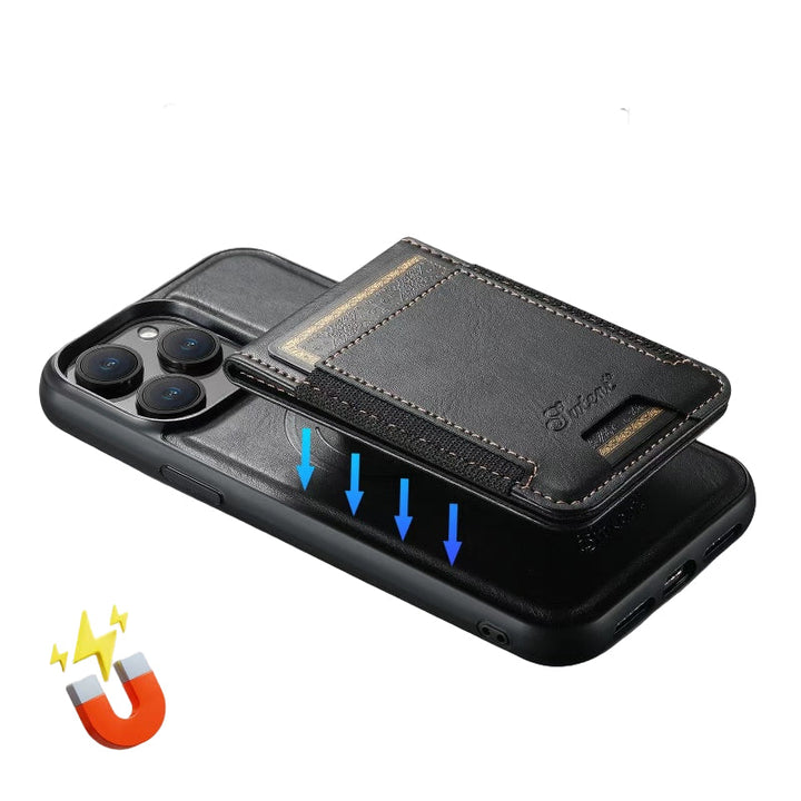 Lisslune | LuxCase Leather Phone Case with Card Slot and Stand – Suitable for iPhone