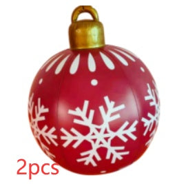 Lisslune | Inflatable Christmas Ball Outdoor Decoration 60cm – Weather Resistant PVC Christmas Decoration