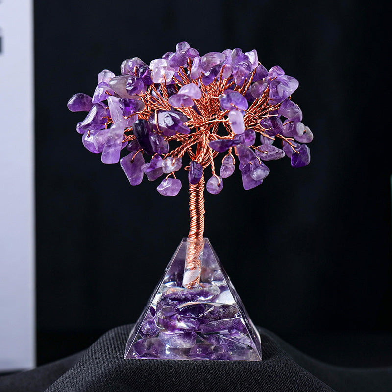 Lisslune | Natural Stone Gravel Pyramid Base Feng Shui Tree