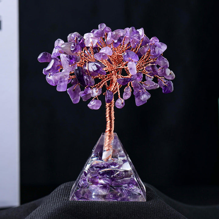 Lisslune | Natural Stone Gravel Pyramid Base Feng Shui Tree