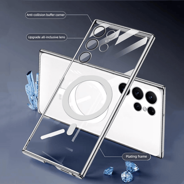 Lisslune | Transparent Luxury Coating Magnetic Cover for Samsung