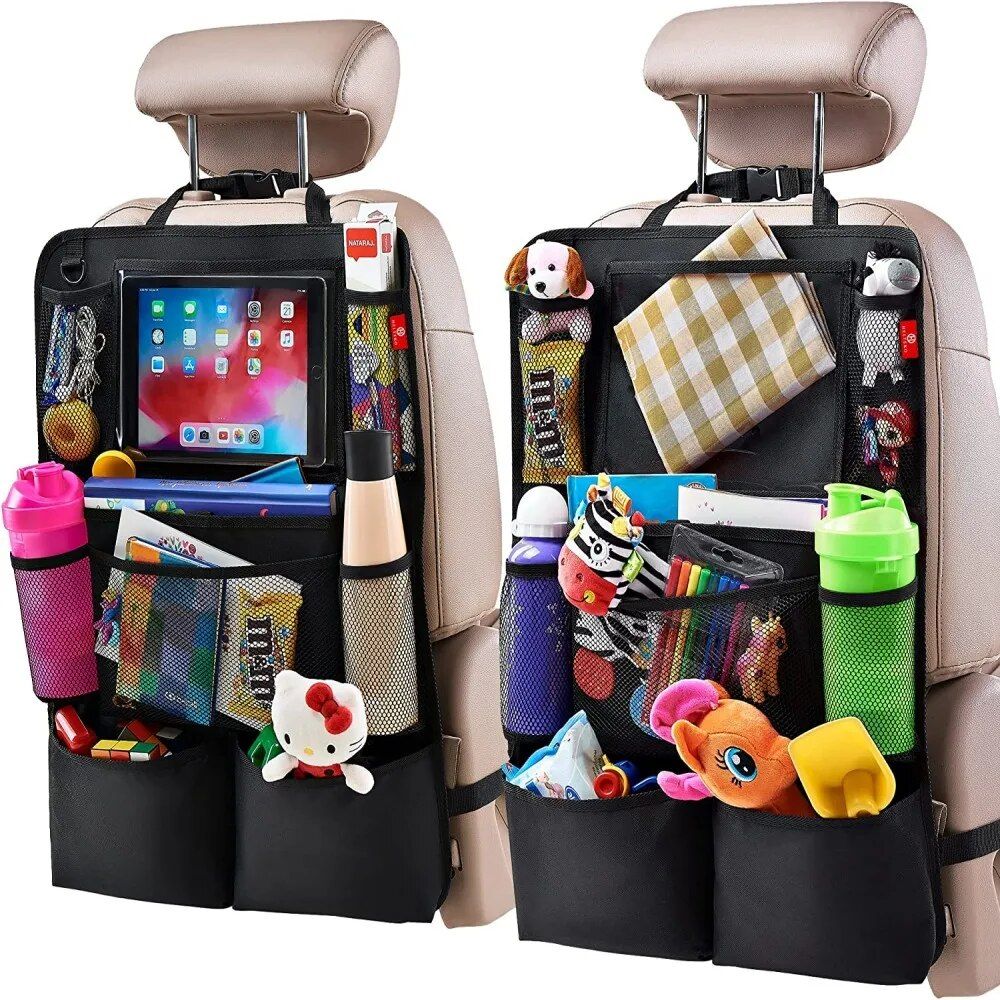 Lisslune | Backseat Organizer with Touchscreen Tablet Holder & Kick Mat Protector