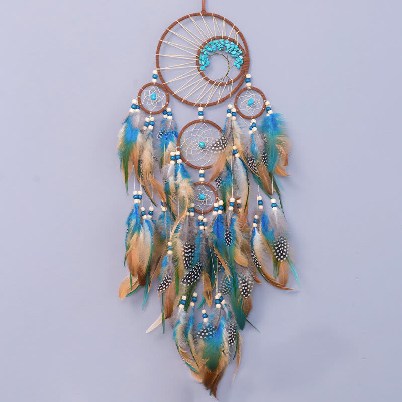 Lisslune | Turquoise Tree of Life Feather Dreamcatcher