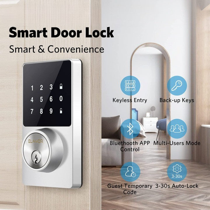 Lisslune | Touchscreen Keyless Smart Shield Entry Door Lock