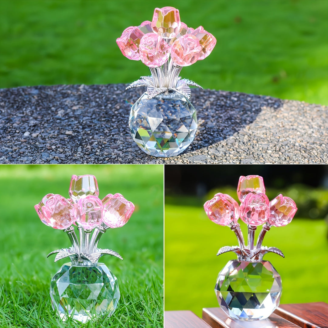 Lisslune | Eternal Crystal Artificial Rose Bouquet – Everlasting Romantic Gift for Valentine’s Day, Anniversaries, Christmas, Mother's or Father's Day