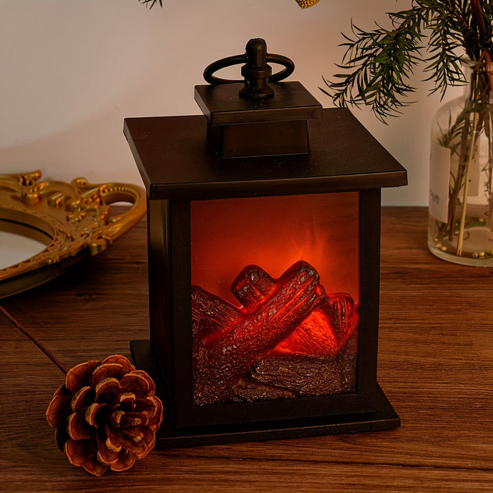 Lisslune | Cozy rectangular fireplace lantern stove lamp - Realistic simulation flame lights