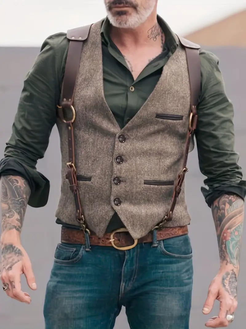 Lisslune | Vintage V-Neck Lapel Waistcoat