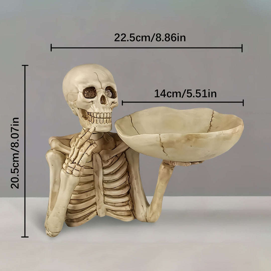 Lisslune | GhoulBowl Skull Bowl – Resin Halloween Candy Bowl and Gothic Decoration