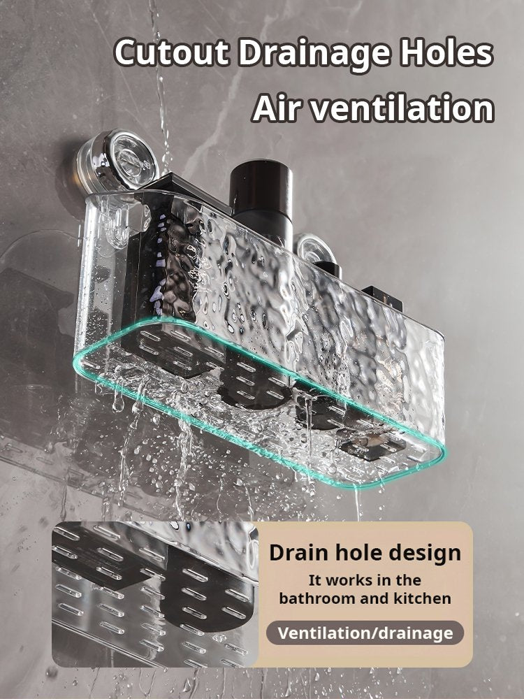 Lisslune | Light Luxury Style Glacier Pattern Suction Cup Shelf