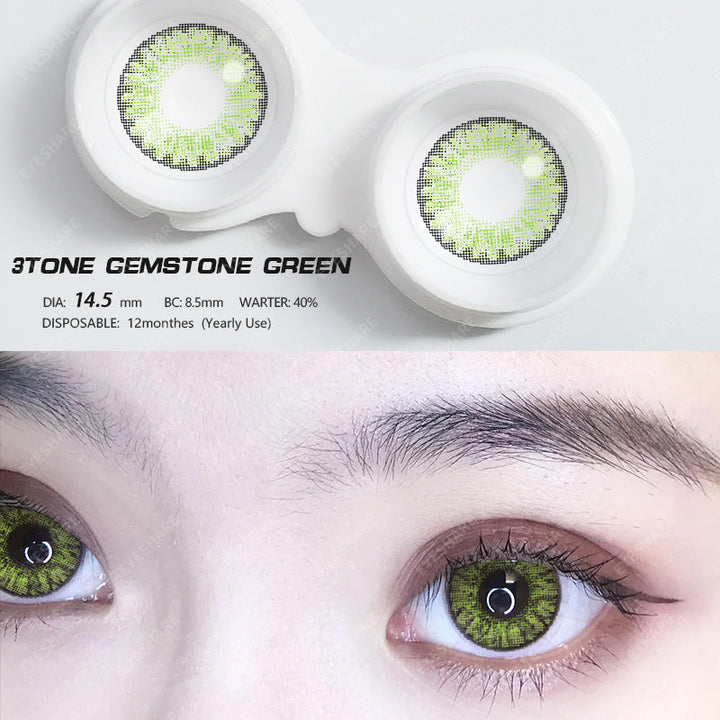 Rynx 3Tone Gemstone Green 14.5mm 1 Pair | 1 Year