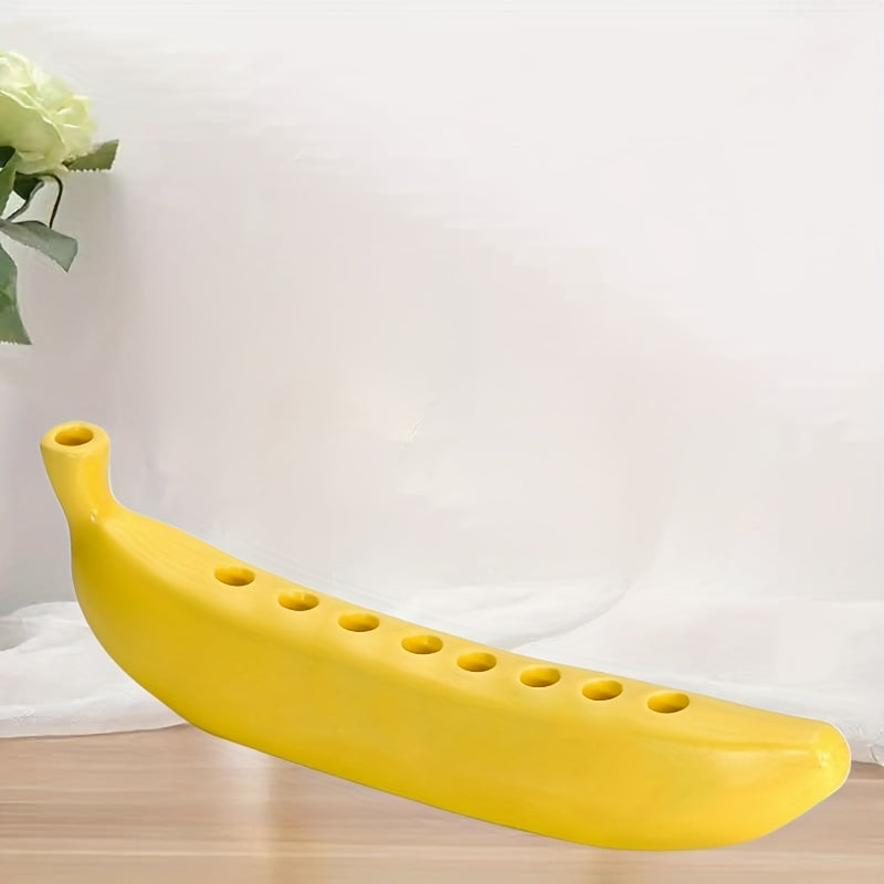 Skorter | Innovative Ceramic Banana Decorative Candlestick - Fun Candlestick for Hanukkah, Unique Banana Theme Candlestick for Enthusiasts, Parties, Home Lighting, Also Suitable for Christmas, Valentine's Day, Easter, Thanksgiving, Hanukkah Festival Gifts