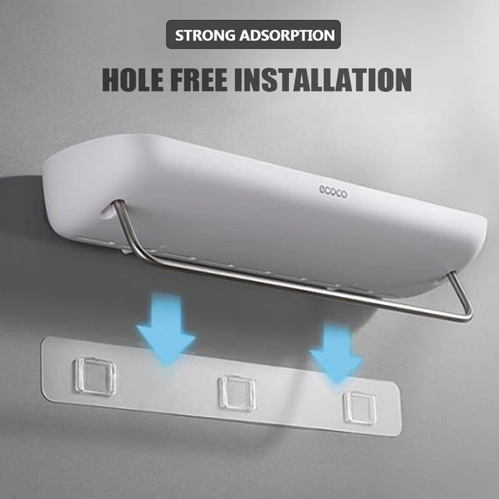 Lisslune | Wall-Mounted Shower Storage Rack Without Drilling – With Towel Holder & Drain Holes