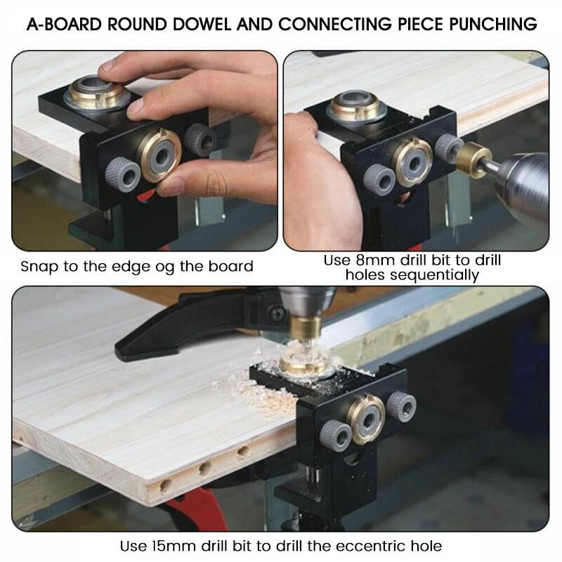 Lisslune | 3 in 1 Adjustable Woodworking Drilling Locator Puncher Tools