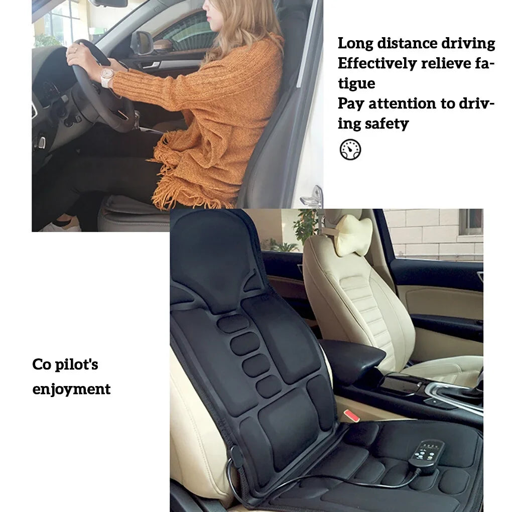 Lisslune | Massage Chair Pad with Heat | 8 Massage Modes, Deep Tissue Relief & Portable for Home and Car Use
