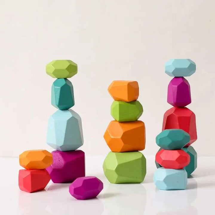 Lisslune | Colorful Wooden Building Blocks Set for Creative Learning and Logical Development