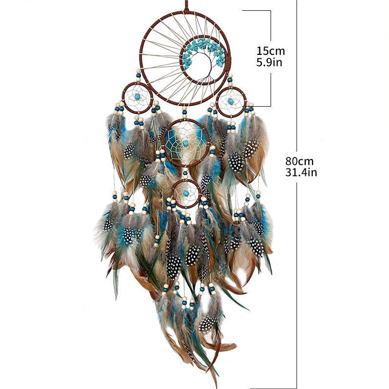 Lisslune | Turquoise Tree of Life Feather Dreamcatcher