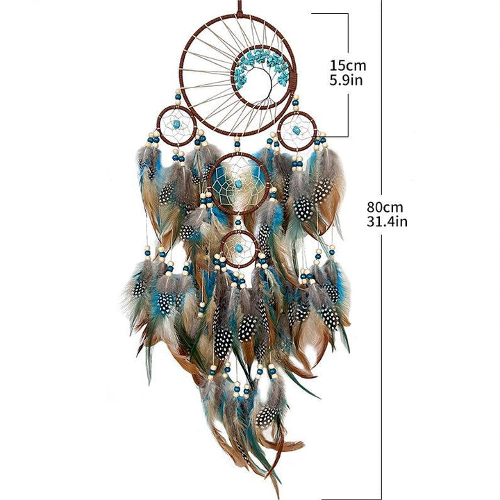 Lisslune | Turquoise Tree of Life Feather Dreamcatcher