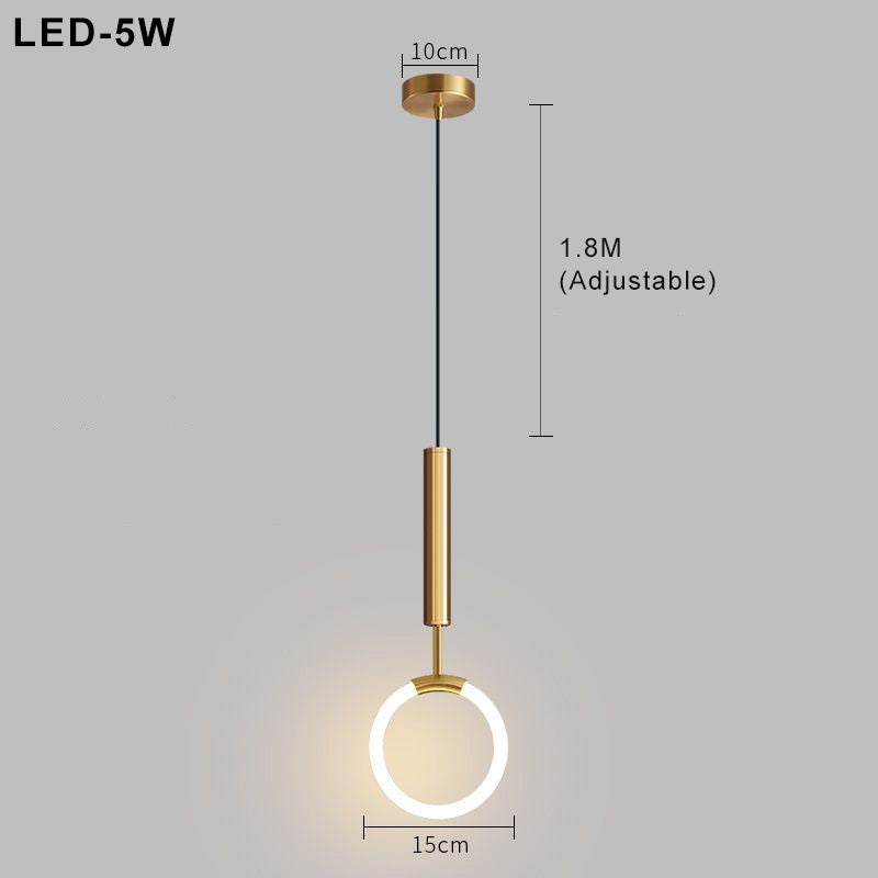 Lisslune | LED Pendant Light Fixture - Nordic Design with Simple Style - Ideal for Dining Room, Kitchen, and Living Room Lighting