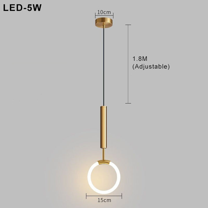 Lisslune | LED Pendant Light Fixture - Nordic Design with Simple Style - Ideal for Dining Room, Kitchen, and Living Room Lighting