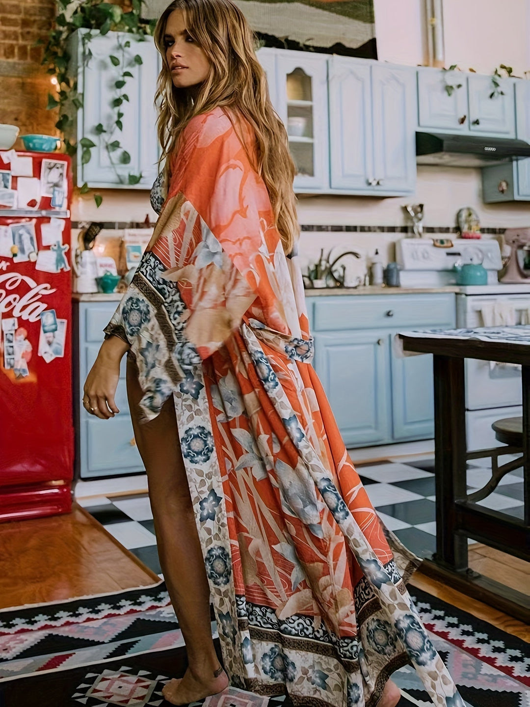 Lisslune | Bedruckter, Vom Kimono Inspirierter, Stylischer Strandüberwurf