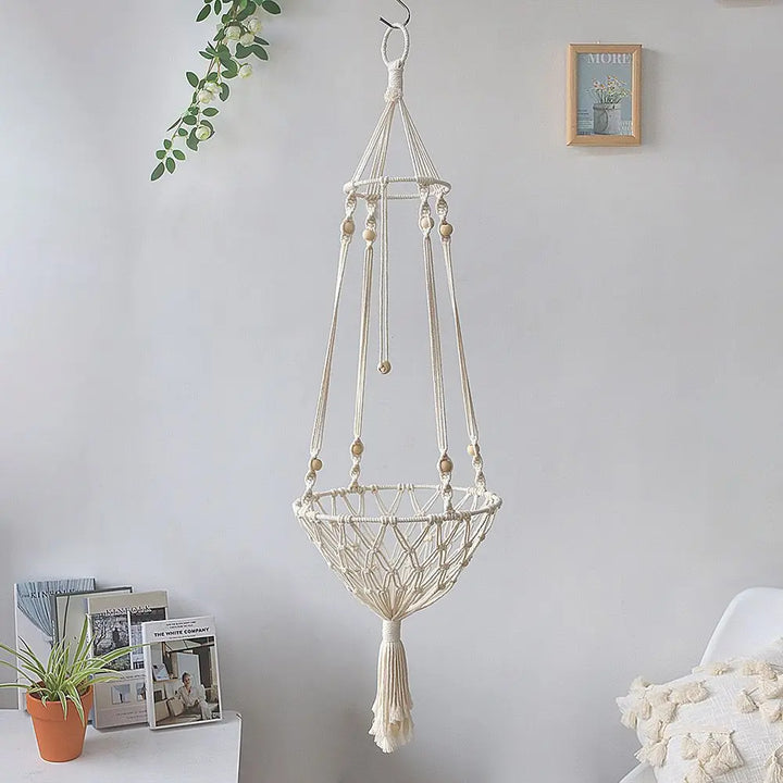 Lisslune | Spacious Macrame Pet Hammock - Stylish Hanging Swing Bed for Cats and Dogs, Cozy Home Accessory, Perfect Gift for Furry Friends