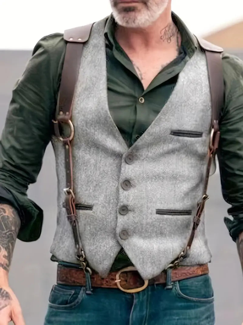 Lisslune | Vintage V-Neck Lapel Waistcoat