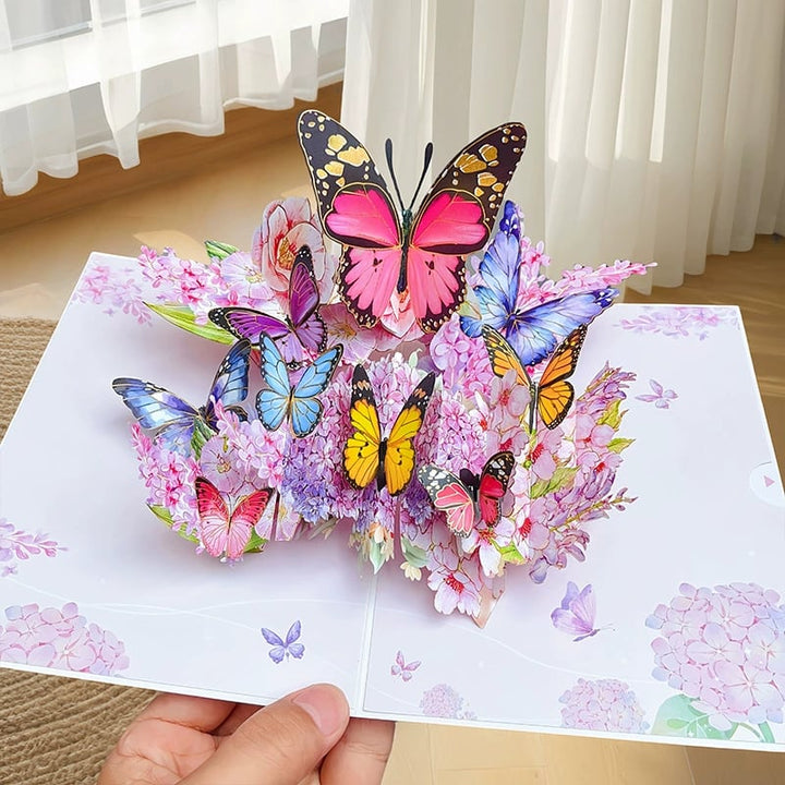 Lisslune |  Vibrant 3D  Butterfly & Daisy Pop-Up Greeting Card