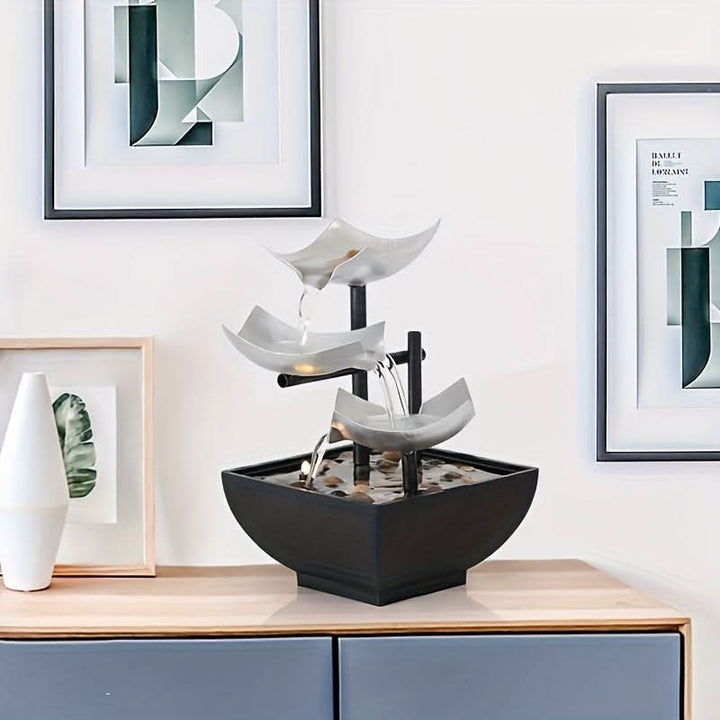 Lisslune | Glow LED Leaf Fountain – Modern Indoor Water Feature