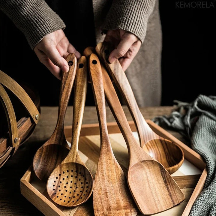 Lisslune | EcoWood – Premium Wood Kitchen Utensils Set