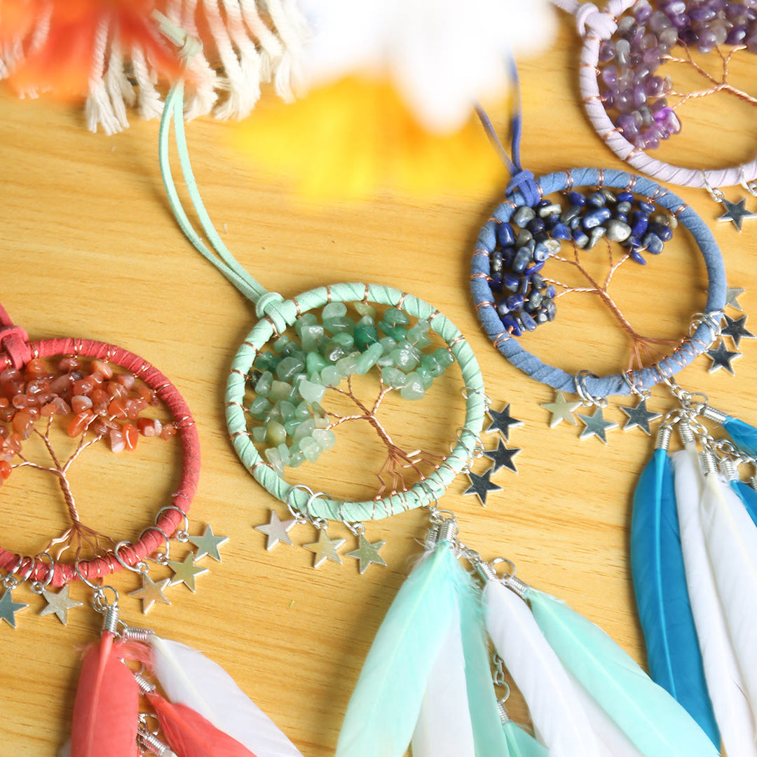 Lisslune | Frendorf Tree of Life Gemstone Dreamcatcher Hanging Jewelry