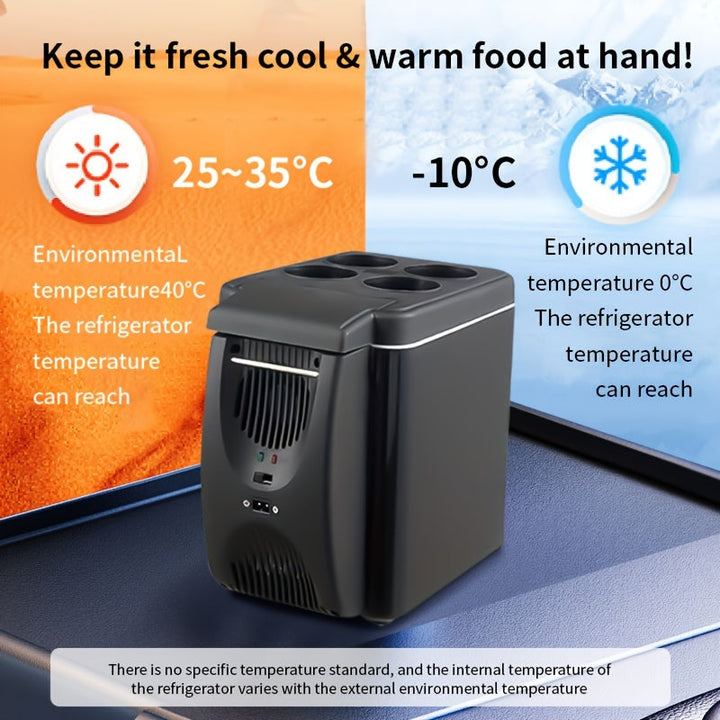 Lisslune | Compact 6L Portable Mini Fridge for Cars – DC 12V Electric Cooler for Drinks, Seafood and Fruits, Ideal for Travel and Outdoor Adventures