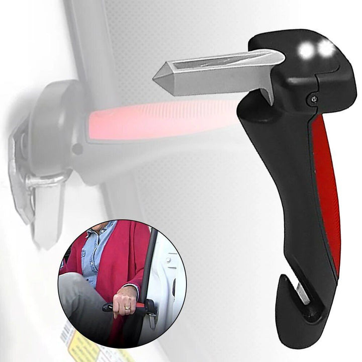 Lisslune | 3-in-1 Car Door Handle with Safety Features: Mobility Aid, Seat Belt Cutter, Window Breaker