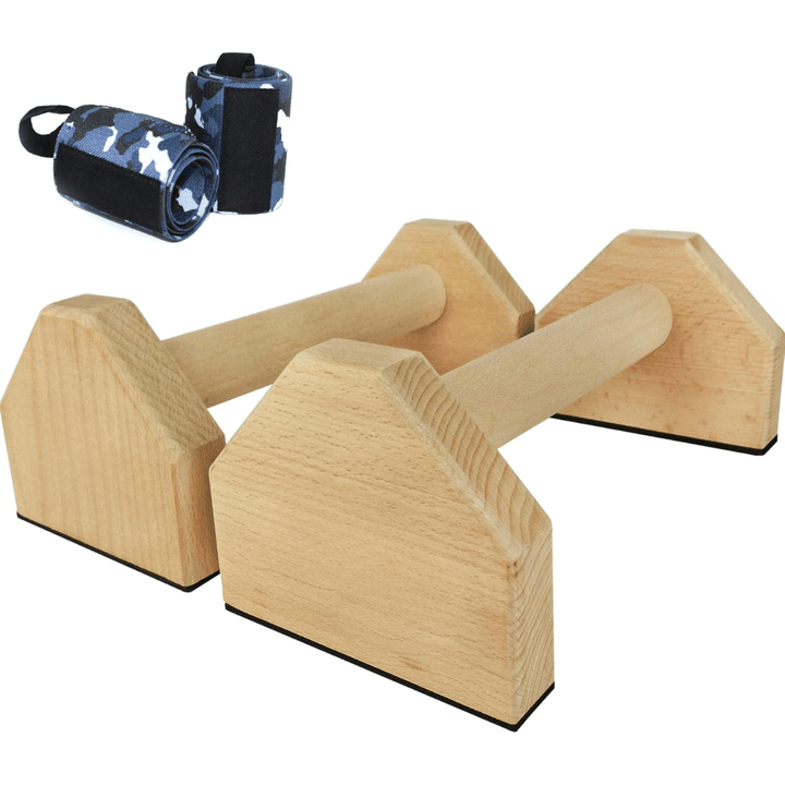 Lisslune | Calisthenics Power Bars – Non-Slip Wooden Parallettes – Push-Ups, Dips & L-Sits – Stable & Ergonomic Training Equipment