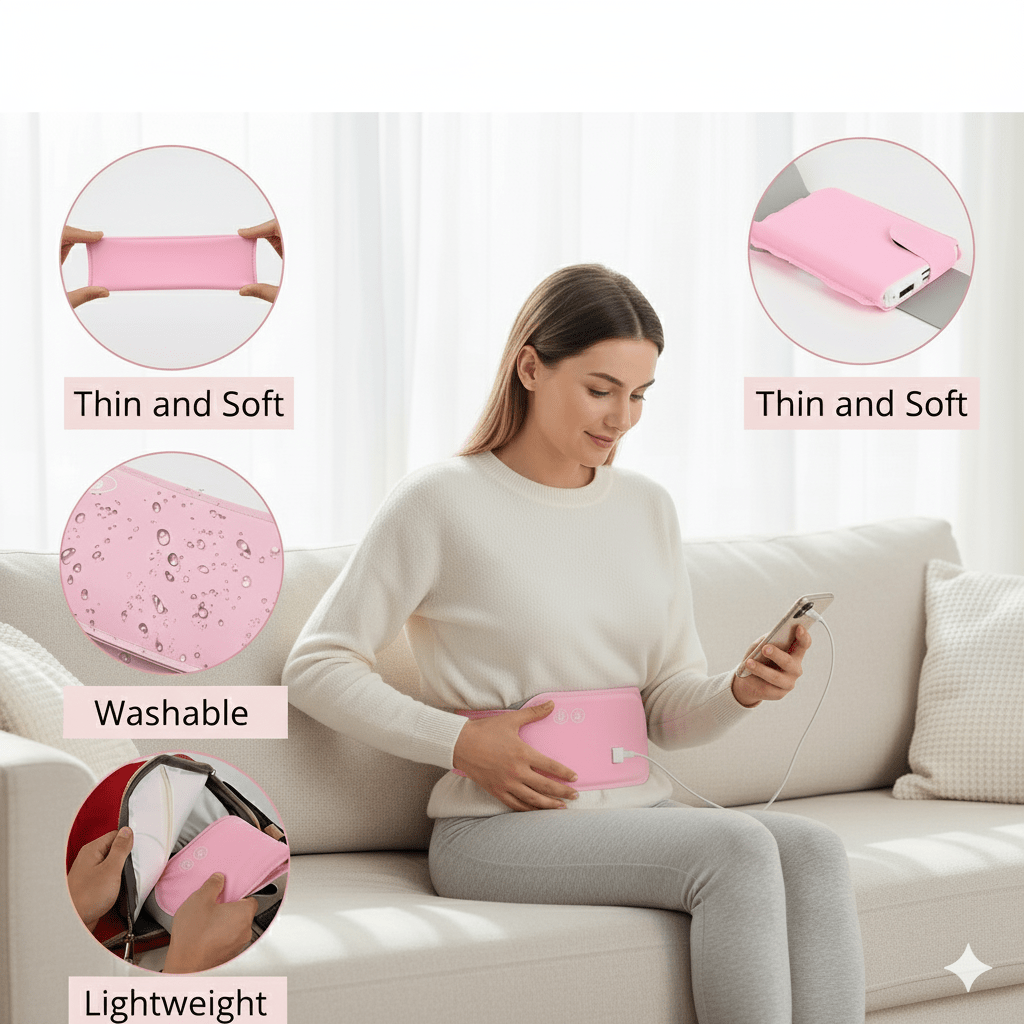 Lisslune | CALMCORE – Electric Abdominal Heating Pad with Heat & Vibration
