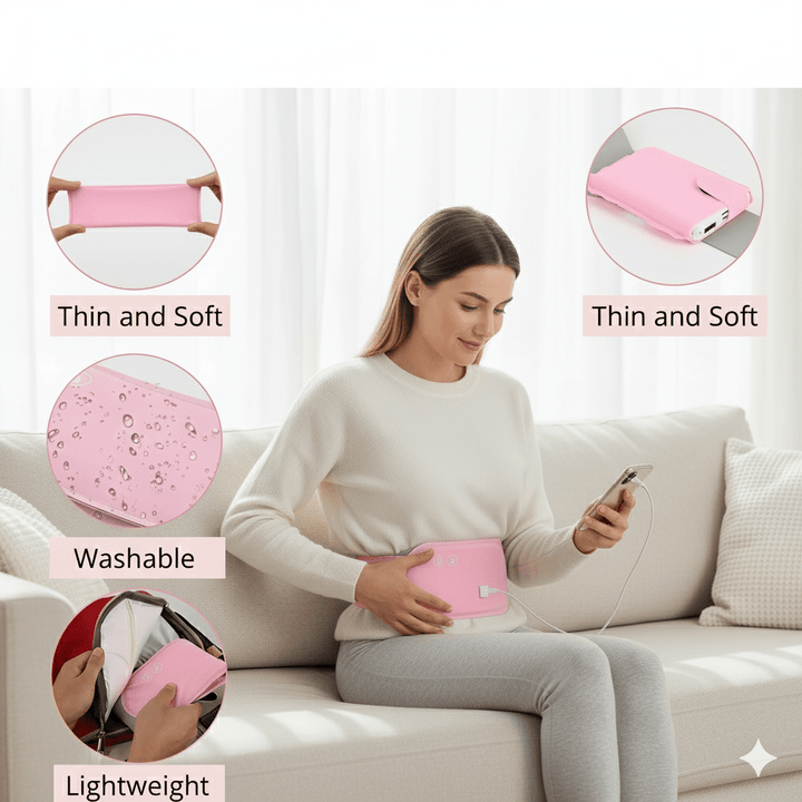 Lisslune | CALMCORE – Electric Abdominal Heating Pad with Heat & Vibration