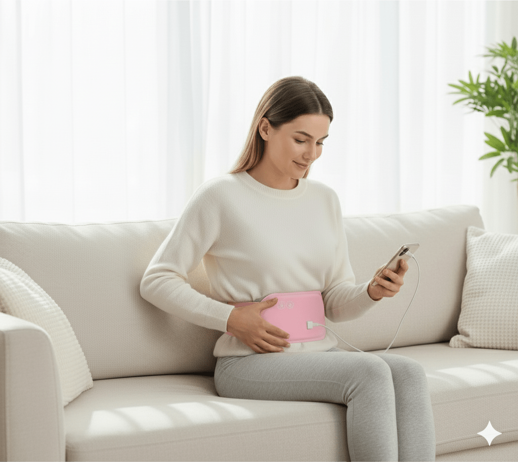 Lisslune | CALMCORE – Electric Abdominal Heating Pad with Heat & Vibration