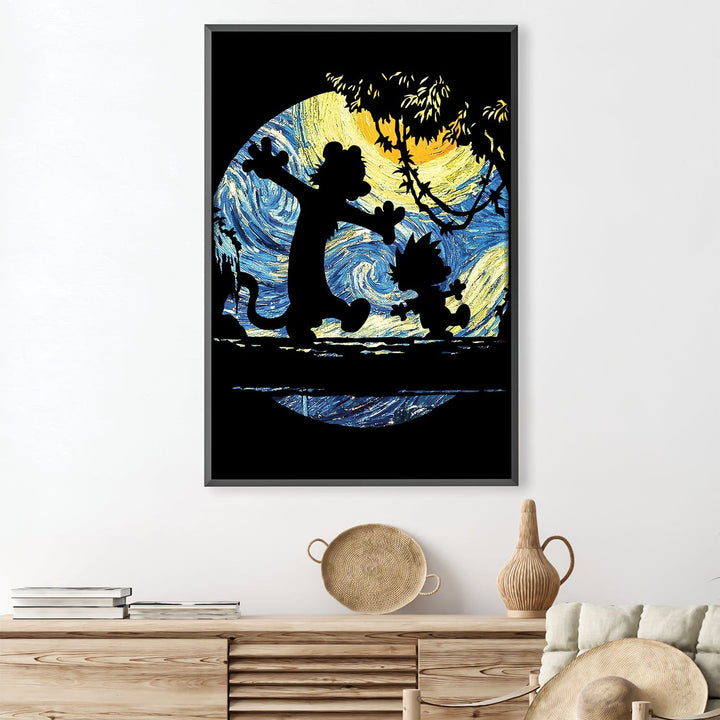 Lisslune | Calvin and Hobbes Moon 1 Canvas
