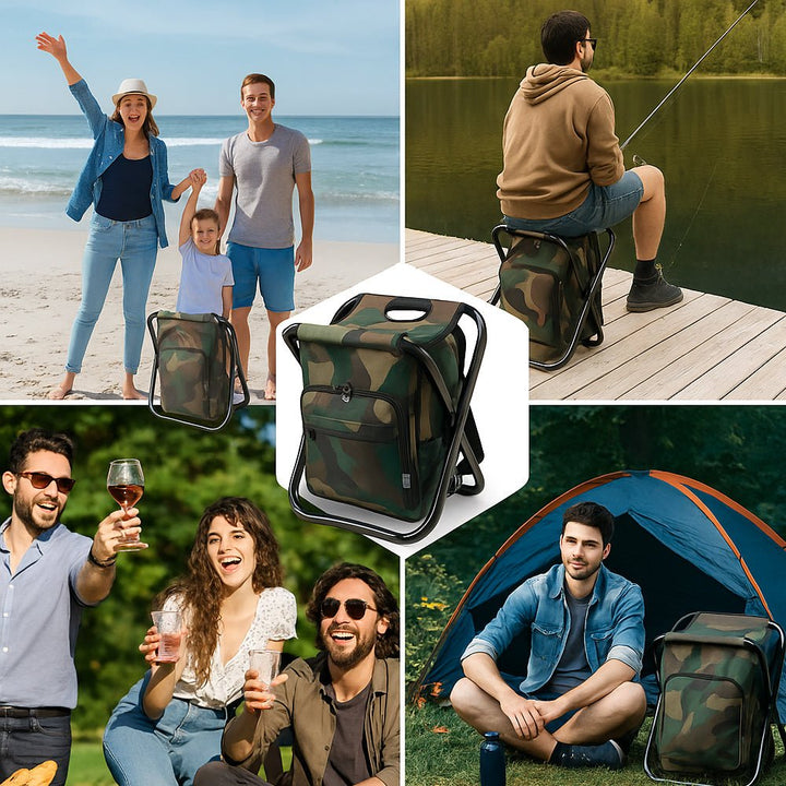 Lisslune | Camochair Pack – 3-in-1 Backpack, Cooler & Folding Chair for Outdoor Adventures