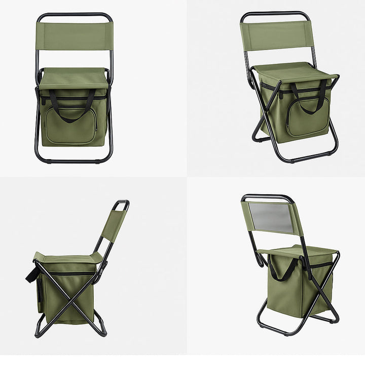 Lisslune | ChillPack Outdoor Chair – Folding Camping Chair with Backrest and Integrated Cooler Bag