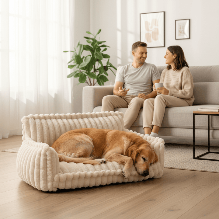 Lisslune | CANILUX – Orthopedic Dog Bed with Raised Headrest & Soft Cushion