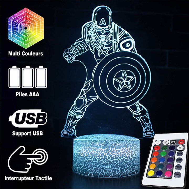 Lisslune | 3D Lamp Marvel Captain America Battle